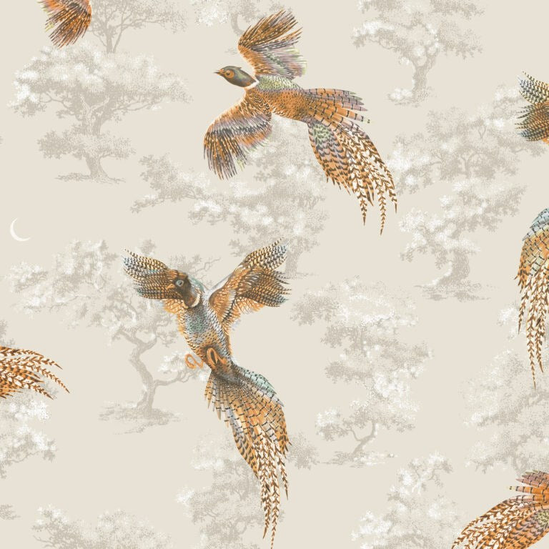 Pheasant Moon | Light Wallpaper