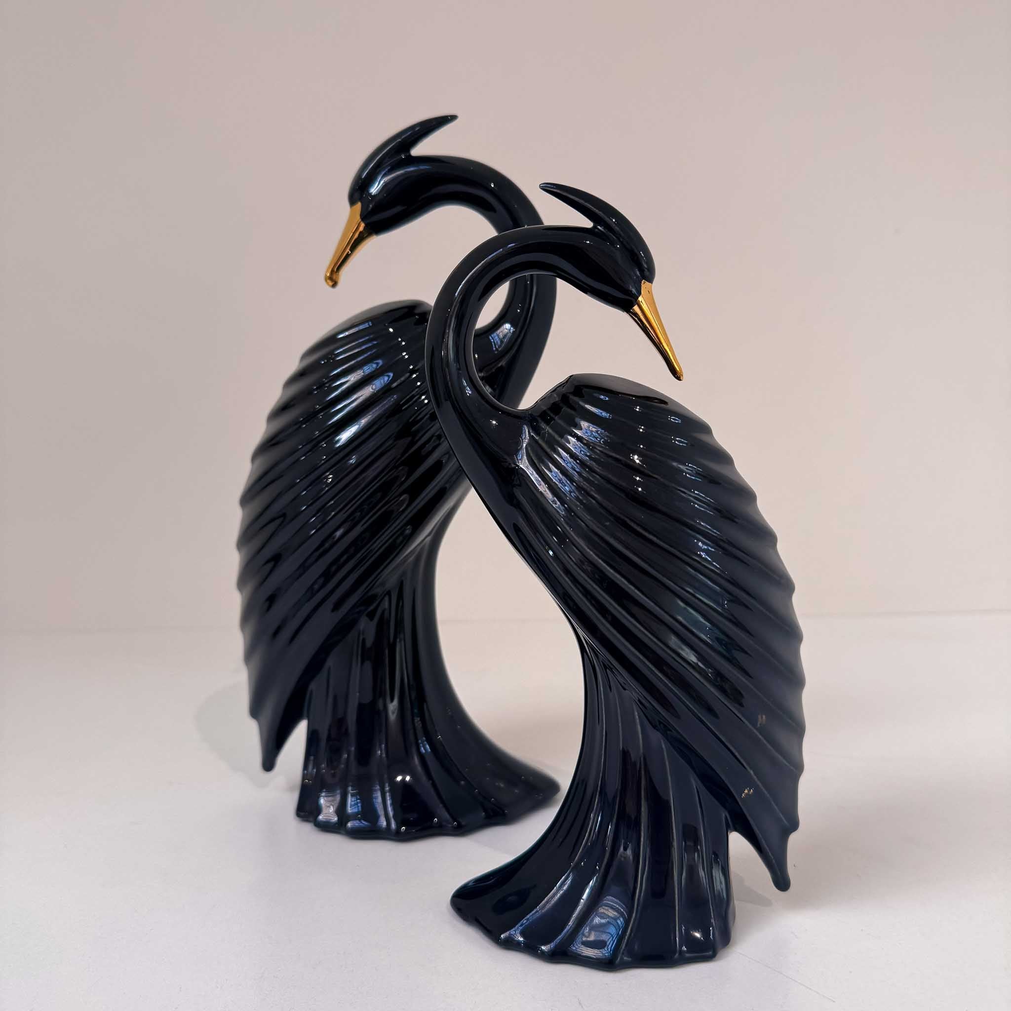 Black 80's Ceramic Herons