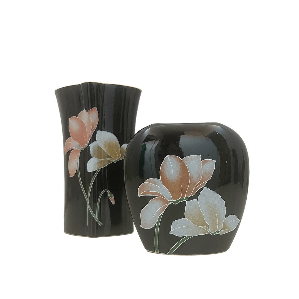 Vintage Japanese Lotus Vase Set