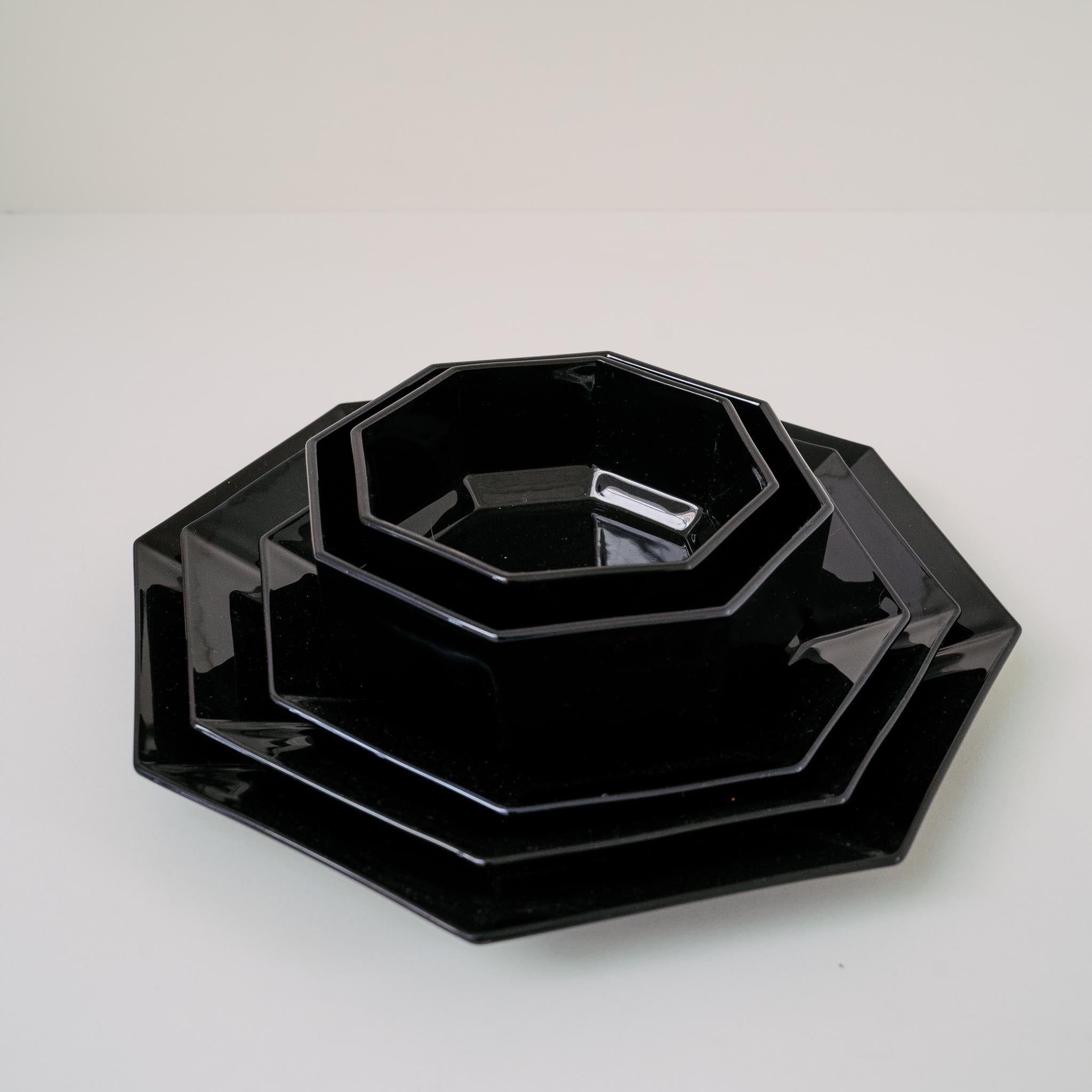 Vintage Arcoroc Octime Black Bowl 14cm