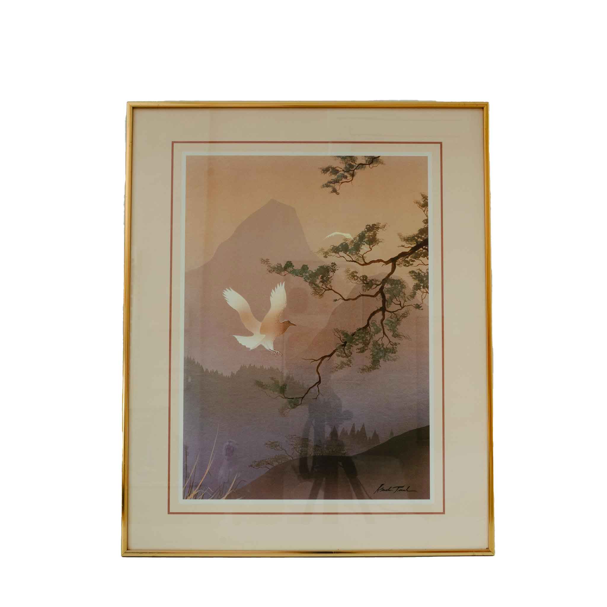 Vintage Bird 80's Print (Gold Frame)