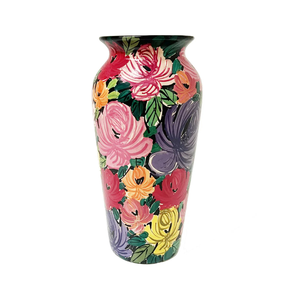 Vintage 80's Colourful Floral Vase