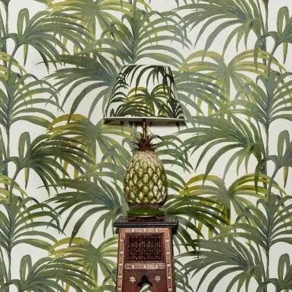 Palmeral Magna Wallpaper - Off-White / Green 3m drop House Of Hackney