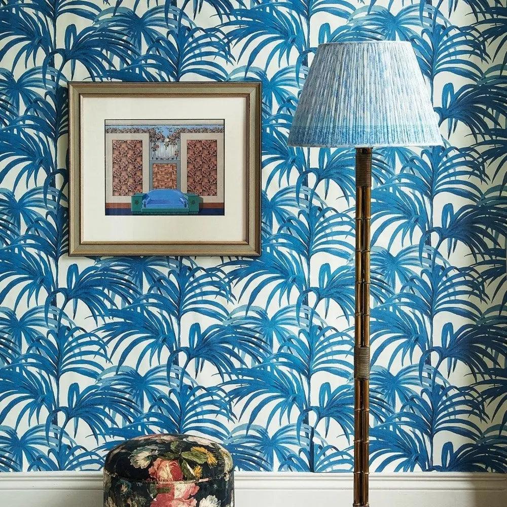 Palmeral Wallpaper - Off-White / Azure 2m House Of Hackney