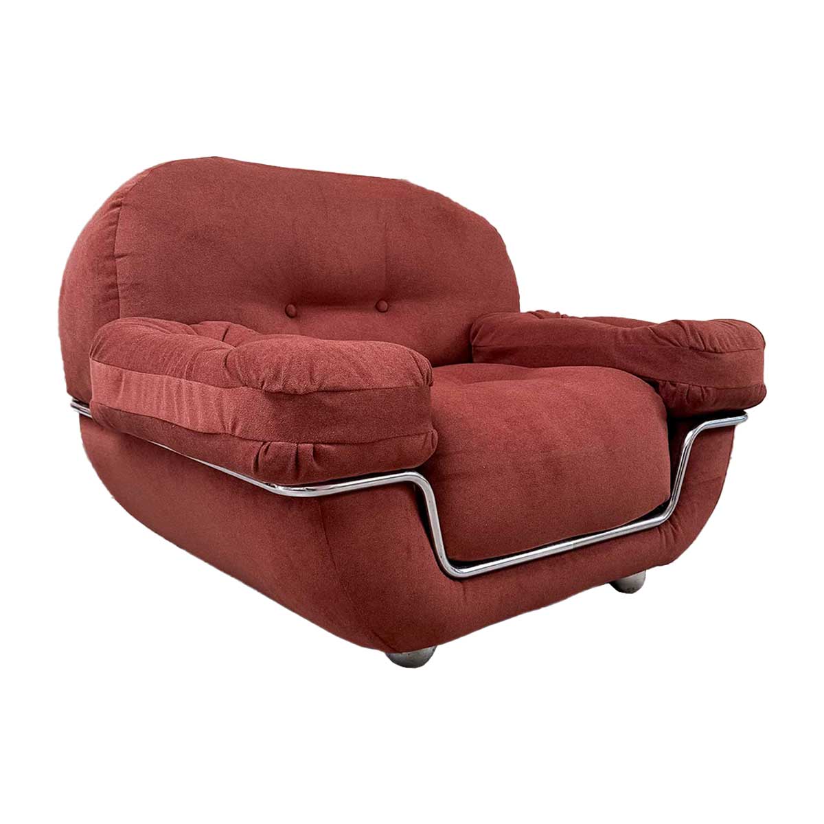 80's Chubby Lounge Chair, Velvet Date