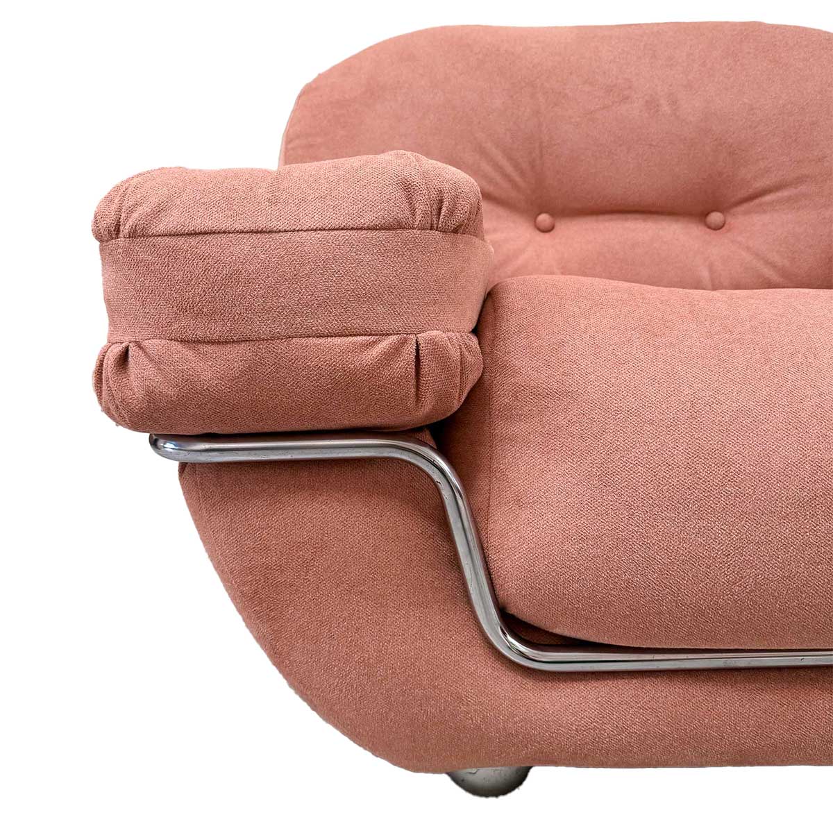 80's Chubby Lounge Chair, Velvet Peach