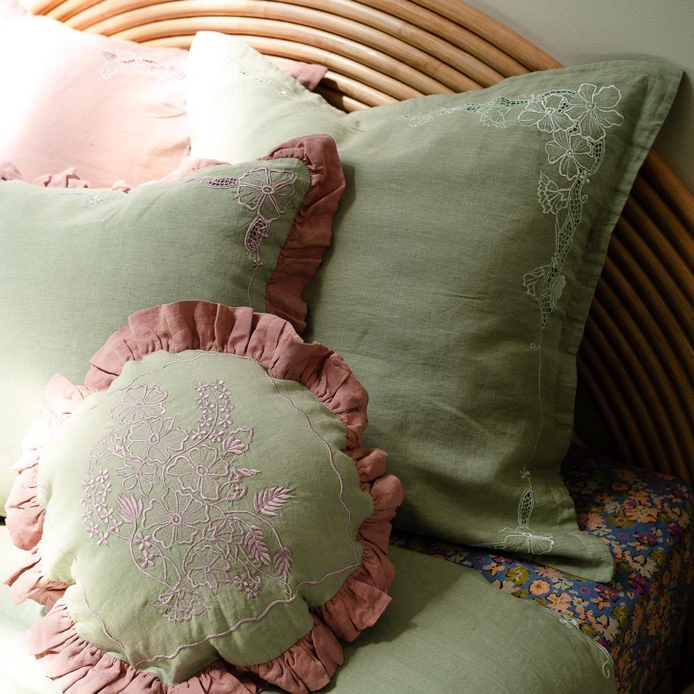 Gypsy Rhiannon Throw Cushion Cover Sage/Violet