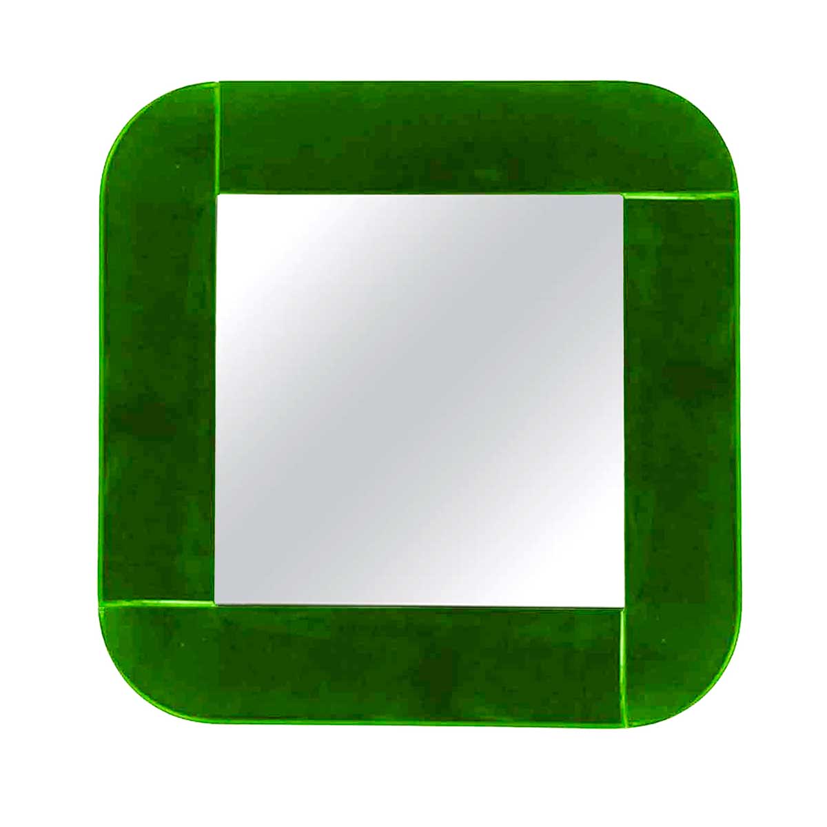 Heart of Glass Square Mirror - Apple Green