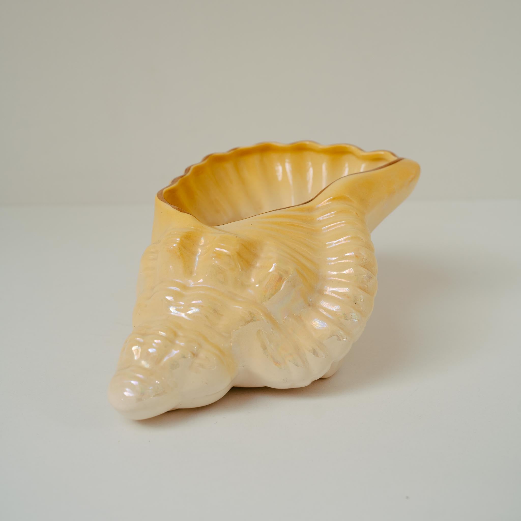 Diana Australian Potter - Yellow Conch Lustre Shell Vase