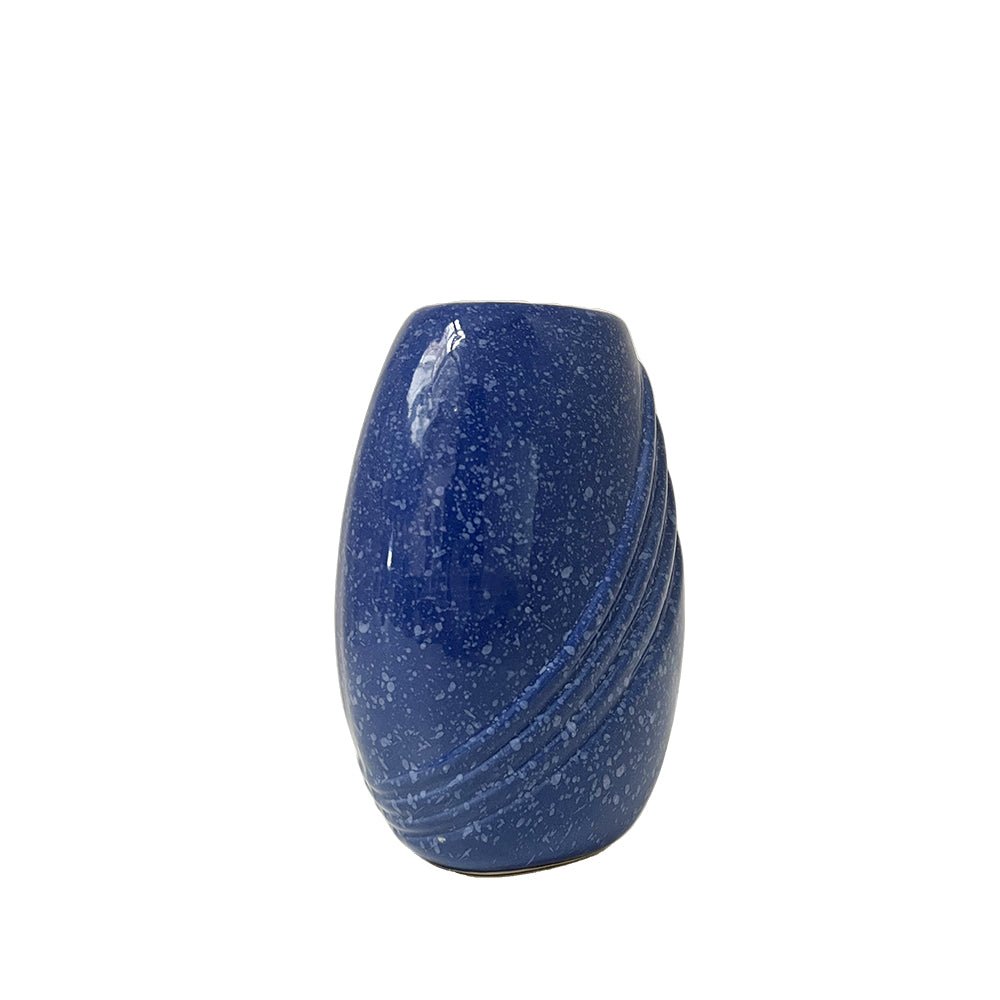 Vintage 80's Speckled Cobalt Blue Vase