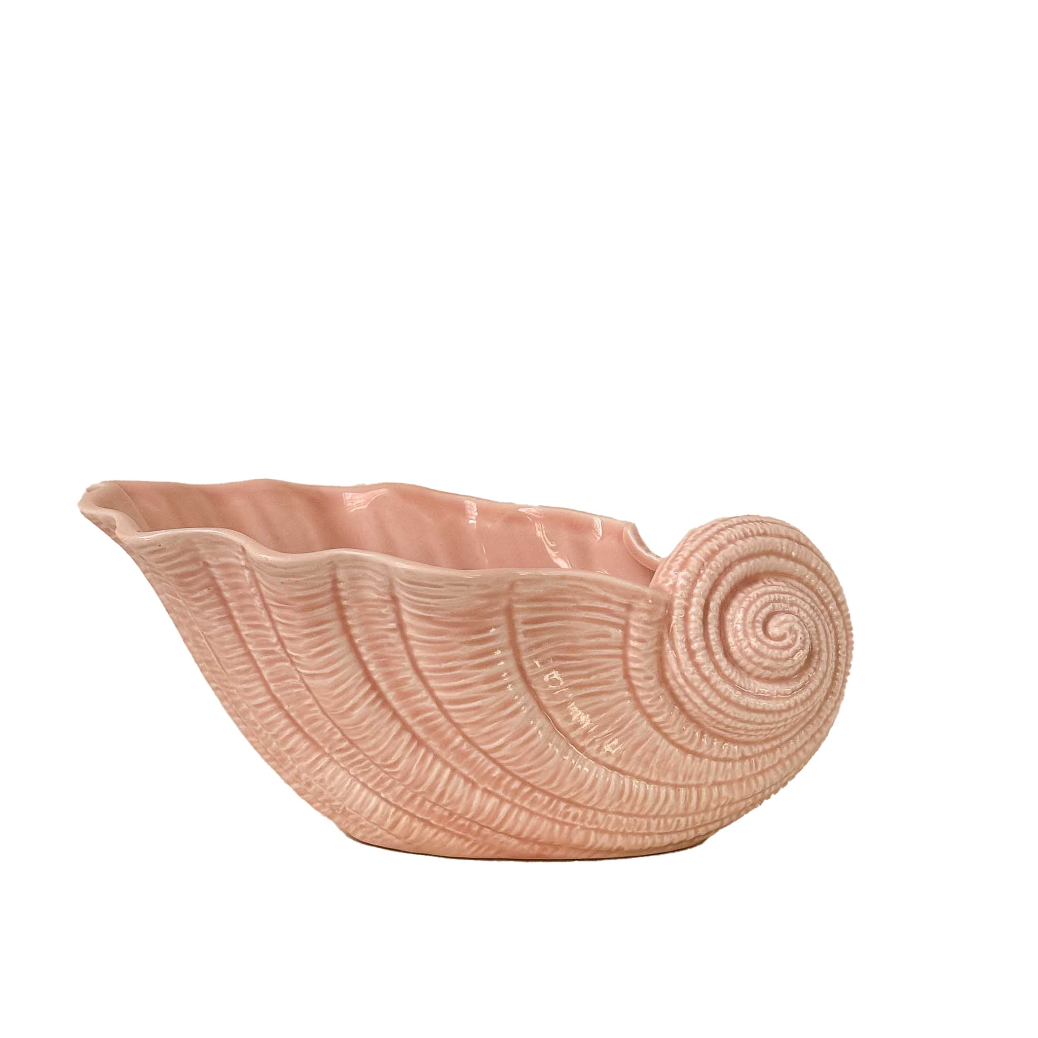 Vintage Pale Pink Conch Shell Planter
