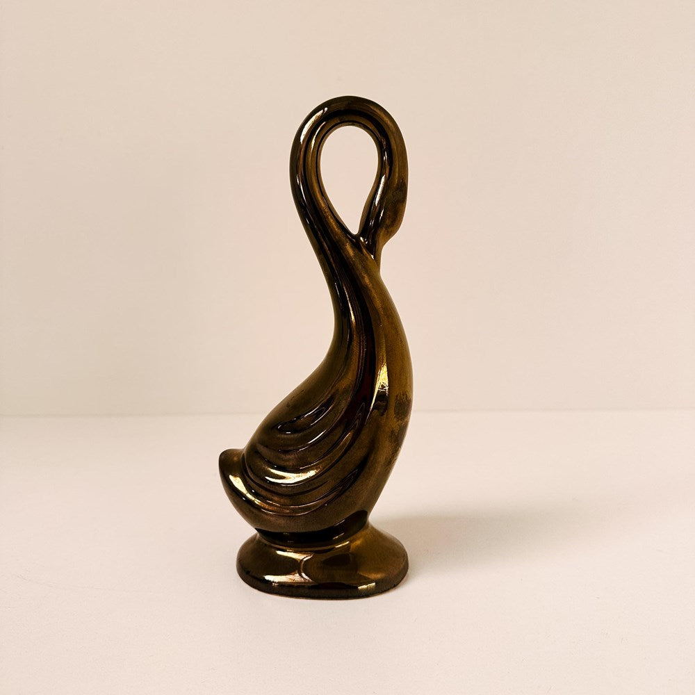 Vintage Gold Ceramic Swan