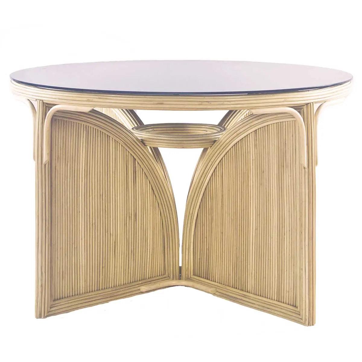 Catalina Dining Table with Smokey Glass Top The Family Love Tree