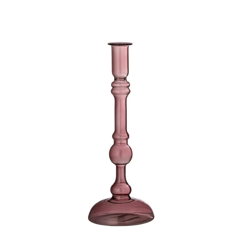 Ferah Glass Candlestick, Purple Bloomingville
