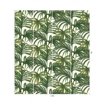 Palmeral Magna Wallpaper - Off-White / Green 2m drop House Of Hackney