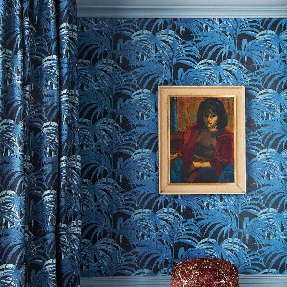 Palmeral Wallpaper - Midnight / Azure 2m House Of Hackney